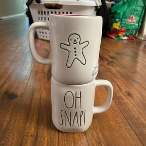 Rae Dunn oh snap gingerbread man mug red inside